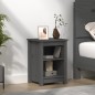 vidaXL Mesita de noche madera maciza de pino gris 40x35x55 cm vidaXL Mesita de noche madera maciza de pino gris 40x35x55 cm