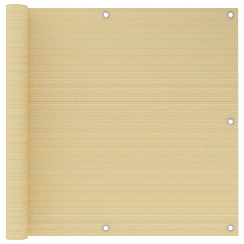 vidaXL Toldo para balcón HDPE beige 90x300 cm 