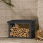 vidaXL Leñero de madera maciza de pino gris 108x64,5x77 cm vidaXL Leñero de madera maciza de pino gris 108x64,5x77 cm