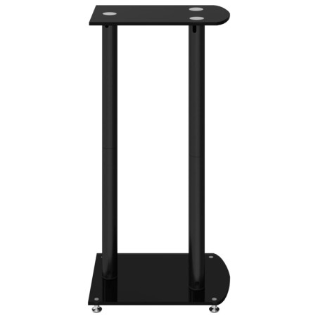 vidaXL Soportes de altavoces 2 uds vidrio templado negro 3 pilares