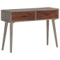 vidaXL Mesa consola de madera maciza de mango gris 110x35x75 cm vidaXL Mesa consola de madera maciza de mango gris 110x35x75 cm