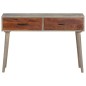 vidaXL Mesa consola de madera maciza de mango gris 110x35x75 cm vidaXL Mesa consola de madera maciza de mango gris 110x35x75 cm