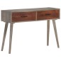 vidaXL Mesa consola de madera maciza de mango gris 110x35x75 cm vidaXL Mesa consola de madera maciza de mango gris 110x35x75 cm