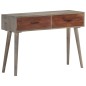 vidaXL Mesa consola de madera maciza de mango gris 110x35x75 cm vidaXL Mesa consola de madera maciza de mango gris 110x35x75 cm
