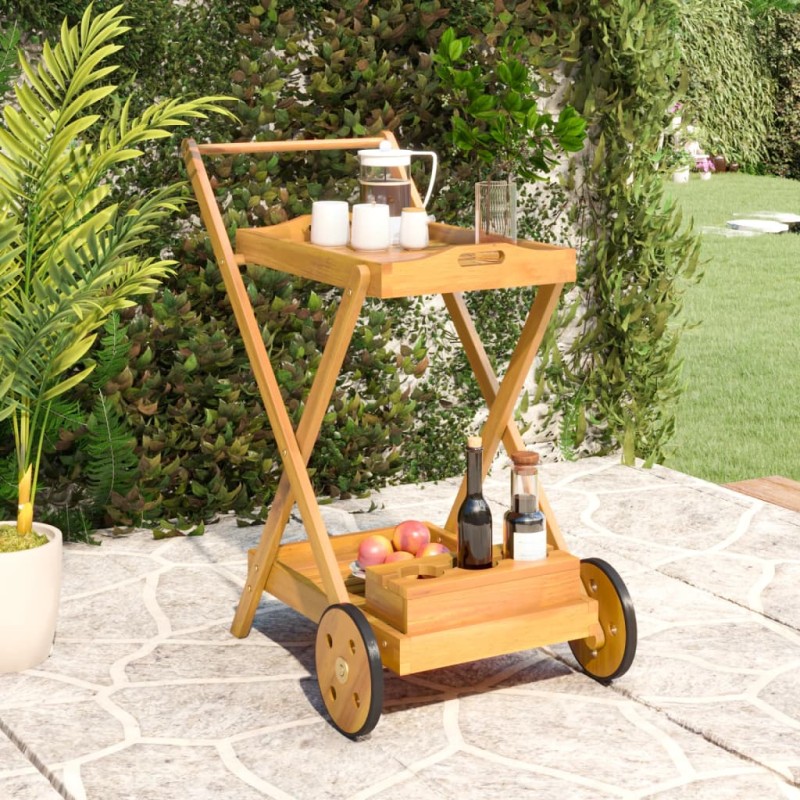 vidaXL Carrito camarera madera maciza de acacia 54x87x90 cm