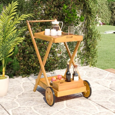 vidaXL Carrito camarera madera maciza de acacia 54x87x90 cm
