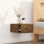 vidaXL Mesita de noche de pared roble ahumado 35x35x20 cm  