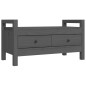 vidaXL Banco de recibidor madera maciza de pino gris 80x40x43 cm vidaXL Banco de recibidor madera maciza de pino gris 80x40x43 cm