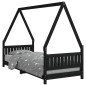 vidaXL Estructura de cama para niños madera de pino negro 80x200 cm vidaXL Estructura de cama para niños madera de pino negro 80x200 cm