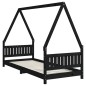 vidaXL Estructura de cama para niños madera de pino negro 80x200 cm vidaXL Estructura de cama para niños madera de pino negro 80x200 cm