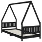 vidaXL Estructura de cama para niños madera de pino negro 80x200 cm vidaXL Estructura de cama para niños madera de pino negro 80x200 cm