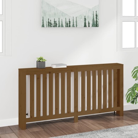 vidaXL Cubierta radiador madera maciza pino marrón miel 169x19x84 cm