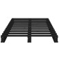 vidaXL Cama de palets madera maciza de pino negra 100x200 cm