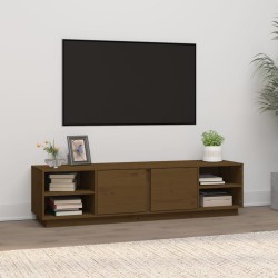 vidaXL Mueble de TV madera maciza de pino marrón miel 156x40x40 cm
