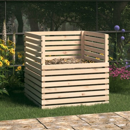 vidaXL Compostador de madera maciza de pino 100x100x102 cm