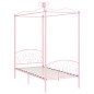 vidaXL Estructura de cama con dosel metal rosa 90x200 cm vidaXL Estructura de cama con dosel metal rosa 90x200 cm