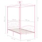 vidaXL Estructura de cama con dosel metal rosa 90x200 cm vidaXL Estructura de cama con dosel metal rosa 90x200 cm