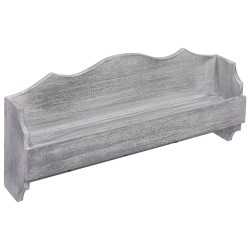 vidaXL Perchero de pared de madera gris 50x10x23 cm