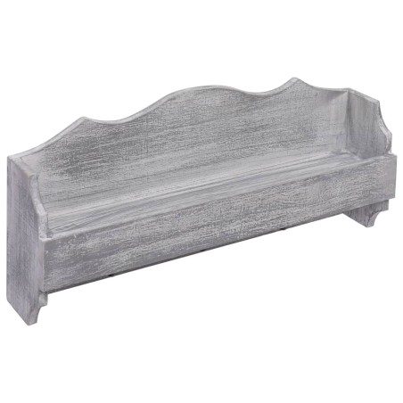 vidaXL Perchero de pared de madera gris 50x10x23 cm