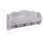 vidaXL Perchero de pared de madera gris 50x10x23 cm vidaXL Perchero de pared de madera gris 50x10x23 cm
