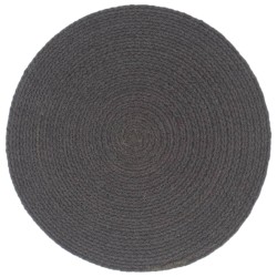 vidaXL Mantel individual redondo 6 uds algodón gris oscuro liso 38 cm 