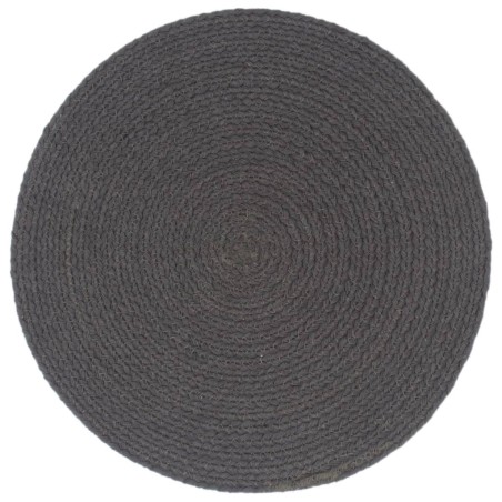 vidaXL Mantel individual redondo 6 uds algodón gris oscuro liso 38 cm 