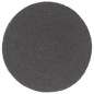 vidaXL Mantel individual redondo 6 uds algodón gris oscuro liso 38 cm vidaXL Mantel individual redondo 6 uds algodón gris oscuro liso 38 cm