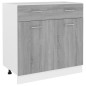 vidaXL Armario inferior cocina contrachapada gris Sonoma 80x46x81,5 cm vidaXL Armario inferior cocina contrachapada gris Sonoma 80x46x81,5 cm