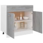 vidaXL Armario inferior cocina contrachapada gris Sonoma 80x46x81,5 cm vidaXL Armario inferior cocina contrachapada gris Sonoma 80x46x81,5 cm