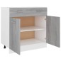 vidaXL Armario inferior cocina contrachapada gris Sonoma 80x46x81,5 cm vidaXL Armario inferior cocina contrachapada gris Sonoma 80x46x81,5 cm