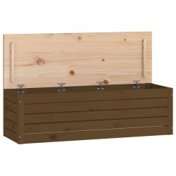 vidaXL Caja almacenaje madera maciza pino marrón miel 109x36,5x33 cm