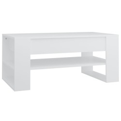 vidaXL Mesa de centro madera contrachapada blanco 102x55x42 cm
