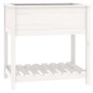 vidaXL Jardinera con estante madera maciza de pino blanco 82,5x54x81cm