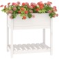 vidaXL Jardinera con estante madera maciza de pino blanco 82,5x54x81cm