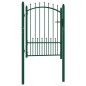 vidaXL Puerta de valla con picos acero verde 100x125 cm vidaXL Puerta de valla con picos acero verde 100x125 cm