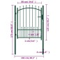 vidaXL Puerta de valla con picos acero verde 100x125 cm vidaXL Puerta de valla con picos acero verde 100x125 cm