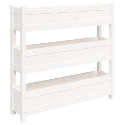 vidaXL Jardinera de madera maciza de pino blanco 112x25x104,5 cm