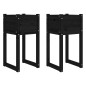 vidaXL Jardinera 2 unidades madera maciza de pino negro 40x40x81 cm vidaXL Jardinera 2 unidades madera maciza de pino negro 40x40x81 cm