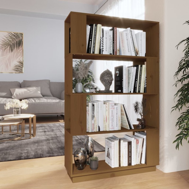 vidaXL Estantería/divisor madera de pino marrón miel 80x25x132 cm vidaXL Estantería/divisor madera de pino marrón miel 80x25x132 cm
