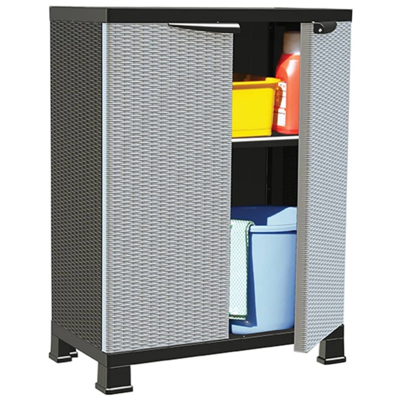 vidaXL Armario de plástico diseño de ratán 68x39x92 cm