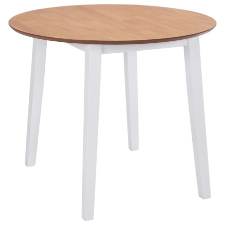 vidaXL Mesa de alas abatibles redonda MDF blanca