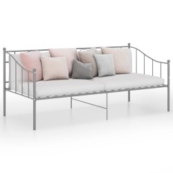 vidaXL Estructura de sofá cama de metal gris 90x200 cm