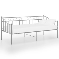 vidaXL Estructura de sofá cama de metal gris 90x200 cm