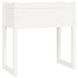 vidaXL Jardinera madera maciza de pino blanco 78x40x81 cm