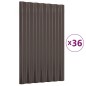 vidaXL Paneles de tejado 36 unidades acero recubierto marrón 60x36 cm vidaXL Paneles de tejado 36 unidades acero recubierto marrón 60x36 cm