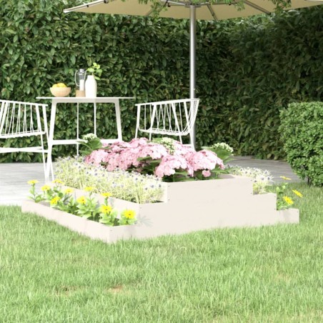 vidaXL Jardinera madera maciza de pino blanco 110x110x27 cm