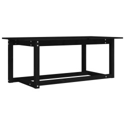 vidaXL Mesa de centro de madera maciza de pino negro 110x55x45 cm