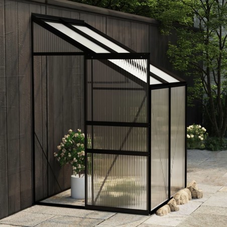 vidaXL Invernadero de aluminio gris antracita 2,59 m³