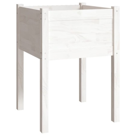 vidaXL Jardinera de madera maciza de pino blanco 50x50x70 cm
