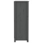 vidaXL Estantería madera maciza de pino gris 80x35x97 cm